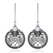 Load image into Gallery viewer, ZOSHI Vintage Tibetan Silver Bronze Hollow Big Circle Drop Earrings For Women Statement Earrings Jewelry Hot Summer Jewelry