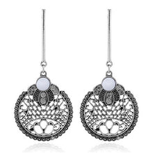 Load image into Gallery viewer, ZOSHI Vintage Tibetan Silver Bronze Hollow Big Circle Drop Earrings For Women Statement Earrings Jewelry Hot Summer Jewelry