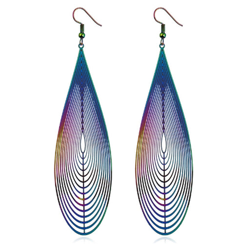 Colors Hollow Chip Dangle Earrings Bright Earrings