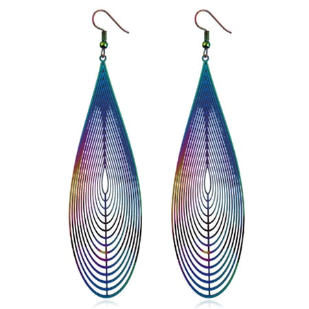 Colors Hollow Chip Dangle Earrings Bright Earrings