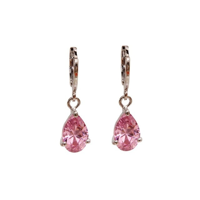 Long Silver Drop Dangle Earrings