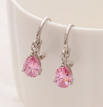 Load image into Gallery viewer, New Summer Style Royal Blue Austria Crystal Silver Clip Dangle Earrings