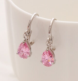 New Summer Style Royal Blue Austria Crystal Silver Clip Dangle Earrings