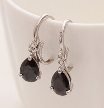 Load image into Gallery viewer, New Summer Style Royal Blue Austria Crystal Silver Clip Dangle Earrings