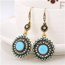 Load image into Gallery viewer, Silver Multicolor Enamel Beads Statement Big Drop Earrings