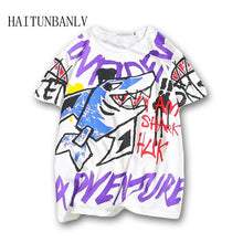 Load image into Gallery viewer, Cartoon Shark Rocket Casual Tshirt